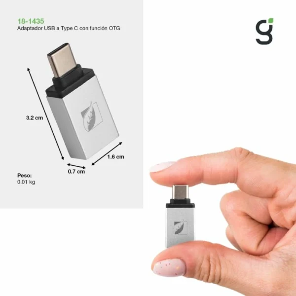 Adaptador USB a Tipo C con función OTG